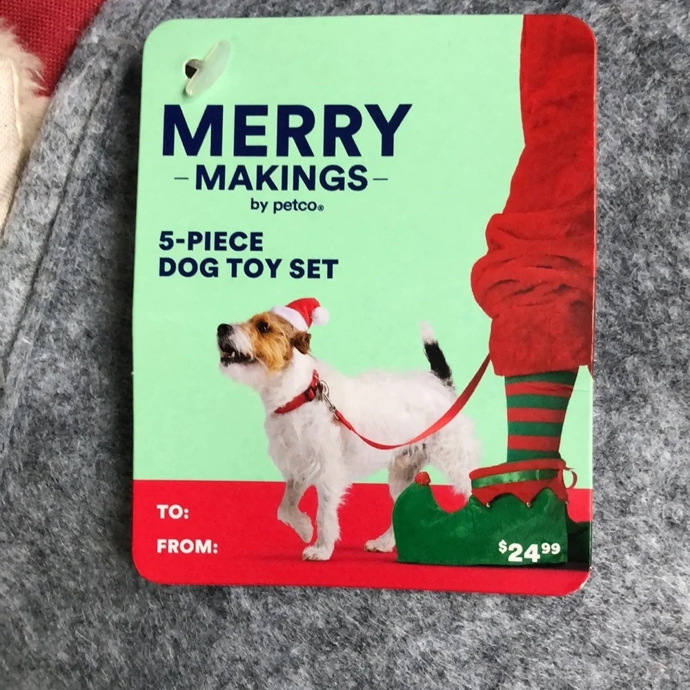NWT 5 dog toy stuffed stocking